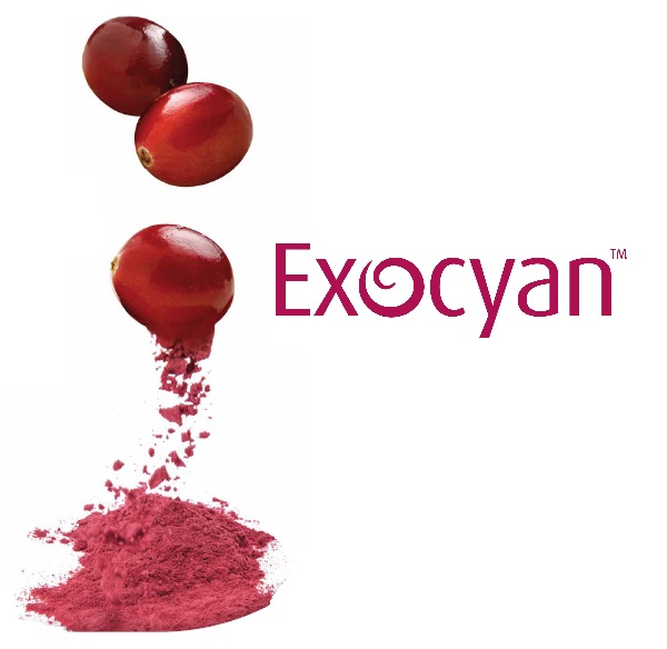 Exocyan fruta com pó e logo